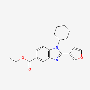 molecular formula C20H22N2O3 B3161649 Ethyl 1-cyclohexyl-2-(furan-3-YL)-1H-benzo[D]imidazole-5-carboxylate CAS No. 871930-30-2