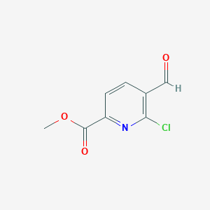 molecular formula C8H6ClNO3 B3161657 Methyl 6-chloro-5-formylpicolinate CAS No. 872029-82-8