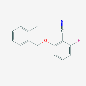 molecular formula C15H12FNO B3161668 2-Fluoro-6-(2-methylbenzyloxy)-benzonitrile CAS No. 872180-45-5