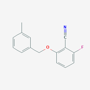 molecular formula C15H12FNO B3161669 2-Fluoro-6-(3-methylbenzyloxy)-benzonitrile CAS No. 872180-48-8