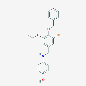 molecular formula C22H22BrNO3 B316167 4-{[4-(Benzyloxy)-3-bromo-5-ethoxybenzyl]amino}phenol 
