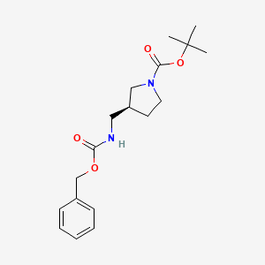 molecular formula C18H26N2O4 B3161732 (S)-tert-Butyl 3-((((benzyloxy)carbonyl)amino)methyl)pyrrolidine-1-carboxylate CAS No. 872714-75-5