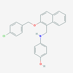molecular formula C24H20ClNO2 B316174 4-[({2-[(4-Chlorobenzyl)oxy]-1-naphthyl}methyl)amino]phenol 