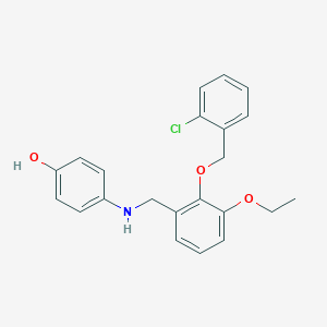 molecular formula C22H22ClNO3 B316177 4-({2-[(2-Chlorobenzyl)oxy]-3-ethoxybenzyl}amino)phenol 