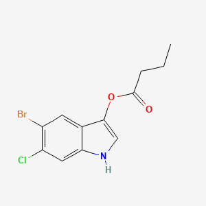 molecular formula C12H11BrClNO2 B3161835 5-Bromo-6-chloro-3-indoxyl butyrate CAS No. 873295-29-5