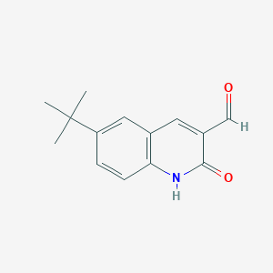 molecular formula C14H15NO2 B3161850 6-Tert-butyl-2-oxo-1,2-dihydroquinoline-3-carbaldehyde CAS No. 873300-64-2