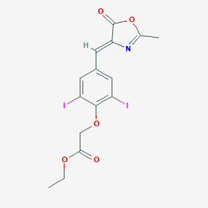 ethyl {2,6-diiodo-4-[(2-methyl-5-oxo-1,3-oxazol-4(5H)-ylidene)methyl]phenoxy}acetate