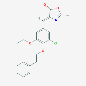 molecular formula C21H20ClNO4 B316190 4-[3-chloro-5-ethoxy-4-(2-phenylethoxy)benzylidene]-2-methyl-1,3-oxazol-5(4H)-one 