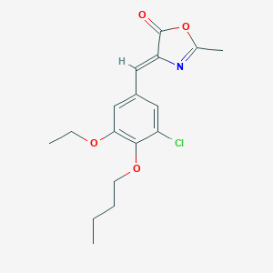 molecular formula C17H20ClNO4 B316192 4-(4-butoxy-3-chloro-5-ethoxybenzylidene)-2-methyl-1,3-oxazol-5(4H)-one 