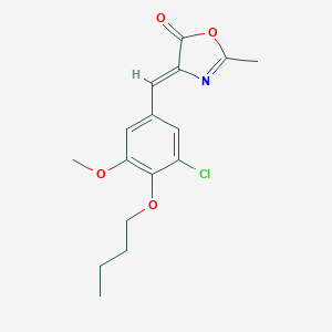 molecular formula C16H18ClNO4 B316193 4-(4-butoxy-3-chloro-5-methoxybenzylidene)-2-methyl-1,3-oxazol-5(4H)-one 