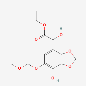 molecular formula C13H16O8 B3161953 Ethyl 2-hydroxy-2-(7-hydroxy-6-(methoxymethoxy)benzo[d][1,3]dioxol-4-yl)acetate CAS No. 874758-53-9