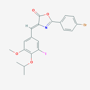 molecular formula C20H17BrINO4 B316197 2-(4-bromophenyl)-4-(3-iodo-4-isopropoxy-5-methoxybenzylidene)-1,3-oxazol-5(4H)-one 