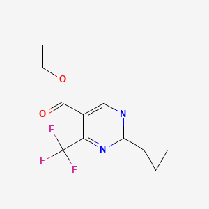 molecular formula C11H11F3N2O2 B3161985 2-环丙基-4-(三氟甲基)嘧啶-5-甲酸乙酯 CAS No. 874781-11-0