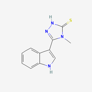molecular formula C11H10N4S B3161997 5-(1H-Indol-3-yl)-4-methyl-4H-1,2,4-triazole-3-thiol CAS No. 874782-55-5