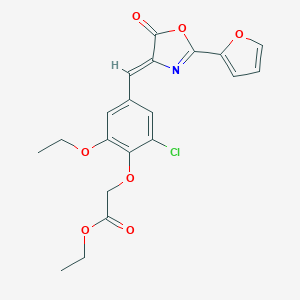 ethyl {2-chloro-6-ethoxy-4-[(2-(2-furyl)-5-oxo-1,3-oxazol-4(5H)-ylidene)methyl]phenoxy}acetate