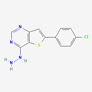 molecular formula C12H9ClN4S B3162018 6-(4-Chlorophenyl)-4-hydrazinylthieno[3,2-D]pyrimidine CAS No. 874880-95-2
