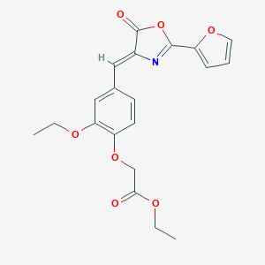 molecular formula C20H19NO7 B316202 ethyl {2-ethoxy-4-[(2-(2-furyl)-5-oxo-1,3-oxazol-4(5H)-ylidene)methyl]phenoxy}acetate 