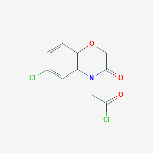molecular formula C10H7Cl2NO3 B3162040 (6-氯-3-氧代-2,3-二氢-苯并[1,4]噁杂-4-基)-乙酰氯 CAS No. 875006-82-9