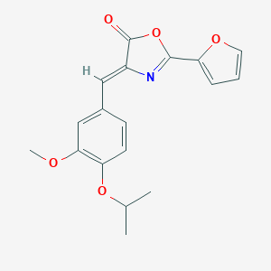 molecular formula C18H17NO5 B316205 2-(2-furyl)-4-(4-isopropoxy-3-methoxybenzylidene)-1,3-oxazol-5(4H)-one 
