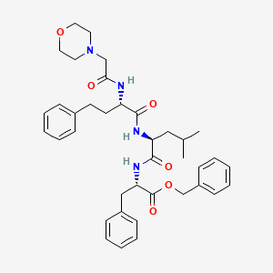 molecular formula C38H48N4O6 B3162076 L-Phenylalanine, (alphaS)-alpha-[[2-(4-morpholinyl)acetyl]amino]benzenebutanoyl-L-leucyl-, phenylmethyl ester CAS No. 875309-92-5