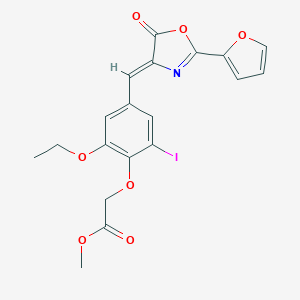 methyl {2-ethoxy-4-[(2-(2-furyl)-5-oxo-1,3-oxazol-4(5H)-ylidene)methyl]-6-iodophenoxy}acetate