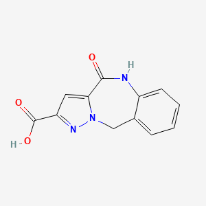 molecular formula C12H9N3O3 B3162114 5,10-二氢-4-氧代-4h-吡唑并[5,1-c][1,4]苯并二氮杂卓-2-羧酸 CAS No. 87592-06-1