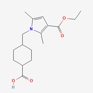 molecular formula C17H25NO4 B3162141 4-{[3-(ethoxycarbonyl)-2,5-dimethyl-1H-pyrrol-1-yl]methyl}cyclohexanecarboxylic acid CAS No. 876294-65-4