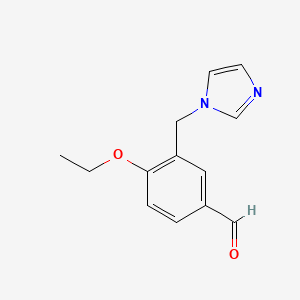 molecular formula C13H14N2O2 B3162203 4-乙氧基-3-咪唑-1-基甲基-苯甲醛 CAS No. 876708-60-0