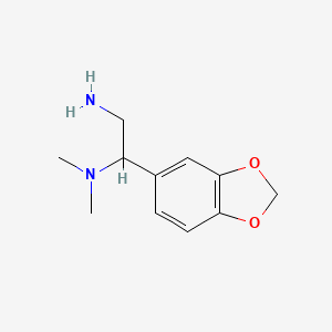molecular formula C11H16N2O2 B3162218 [2-amino-1-(2H-1,3-benzodioxol-5-yl)ethyl]dimethylamine CAS No. 876715-69-4