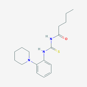 N-pentanoyl-N'-[2-(1-piperidinyl)phenyl]thiourea