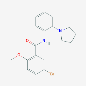 molecular formula C18H19BrN2O2 B316223 5-bromo-2-methoxy-N-(2-pyrrolidin-1-ylphenyl)benzamide 