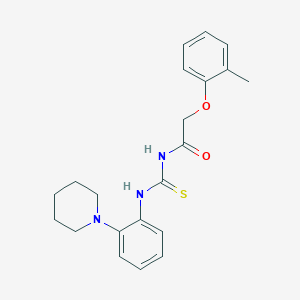 molecular formula C21H25N3O2S B316224 2-(2-methylphenoxy)-N-{[2-(piperidin-1-yl)phenyl]carbamothioyl}acetamide 