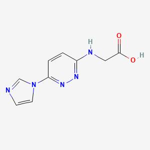 molecular formula C9H9N5O2 B3162260 (6-咪唑-1-基-哒嗪-3-基氨基)-乙酸 CAS No. 876902-80-6