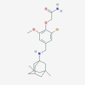 molecular formula C22H31BrN2O3 B316227 2-(2-Bromo-4-{[(3,5-dimethyl-1-adamantyl)amino]methyl}-6-methoxyphenoxy)acetamide 