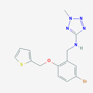 molecular formula C14H14BrN5OS B316229 N-[5-bromo-2-(2-thienylmethoxy)benzyl]-2-methyl-2H-tetrazol-5-amine 