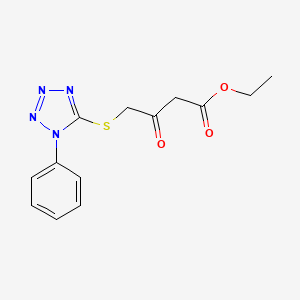 molecular formula C13H14N4O3S B3162294 ethyl 3-oxo-4-[(1-phenyl-1H-tetrazol-5-yl)thio]butanoate CAS No. 877052-30-7