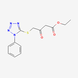 molecular formula C13H14N4O3S B3162294 3-氧代-4-[(1-苯基-1H-四唑-5-基)硫代]丁酸乙酯 CAS No. 877052-30-7