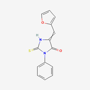 molecular formula C14H10N2O2S B3162333 5-(Furan-2-ylmethylidene)-3-phenyl-2-sulfanylideneimidazolidin-4-one CAS No. 87736-68-3
