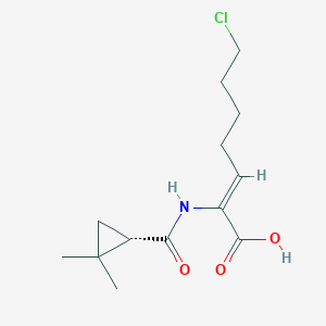 molecular formula C13H20ClNO3 B3162357 7-Chloro-2-[[[(1S)-2,2-dimethylcyclopropyl]carbonyl]amino]-2-heptenoic acid CAS No. 877674-77-6