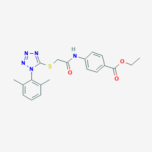 molecular formula C20H21N5O3S B316236 ethyl 4-[({[1-(2,6-dimethylphenyl)-1H-tetrazol-5-yl]sulfanyl}acetyl)amino]benzoate 