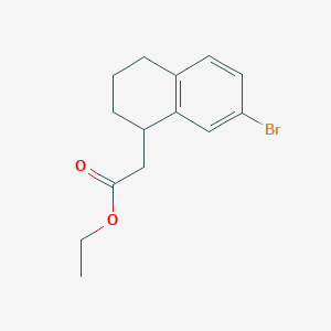 molecular formula C14H17BrO2 B3162369 Ethyl 2-(7-bromo-1,2,3,4-tetrahydronaphthalen-1-yl)acetate CAS No. 87779-60-0