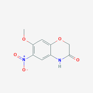 molecular formula C9H8N2O5 B3162406 7-Methoxy-6-nitro-2H-benzo[b][1,4]oxazin-3(4H)-one CAS No. 878160-15-7