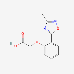 molecular formula C11H10N2O4 B3162454 [2-(3-Methyl-[1,2,4]oxadiazol-5-yl)-phenoxy]-acetic acid CAS No. 878618-12-3