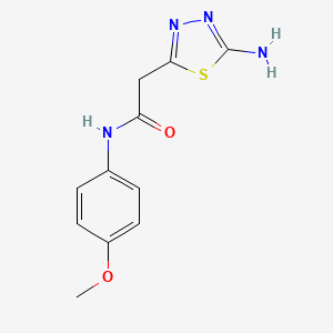 molecular formula C11H12N4O2S B3162462 2-(5-Amino-[1,3,4]thiadiazol-2-yl)-N-(4-methoxy-phenyl)-acetamide CAS No. 878656-32-7