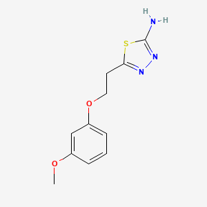 molecular formula C11H13N3O2S B3162469 5-[2-(3-Methoxyphenoxy)ethyl]-1,3,4-thiadiazol-2-amine CAS No. 878656-33-8