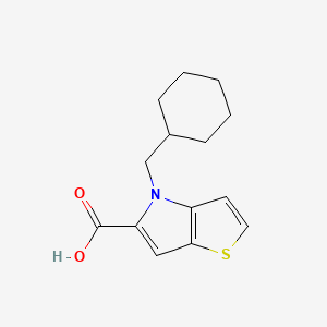 molecular formula C14H17NO2S B3162477 4-Cyclohexylmethyl-4H-thieno[3,2-b]pyrrole-5-carboxylic acid CAS No. 878667-98-2