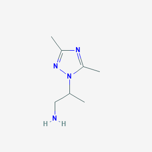 molecular formula C7H14N4 B3162512 2-(3,5-Dimethyl-[1,2,4]triazol-1-yl)-propylamine CAS No. 878717-45-4