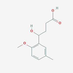 molecular formula C12H16O4 B3162518 4-Hydroxy-4-(2-methoxy-5-methyl-phenyl)-butyric acid CAS No. 878725-16-7