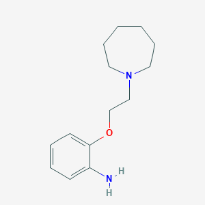 molecular formula C14H22N2O B3162531 2-(2-氮杂环己烷-1-基-乙氧基)-苯胺 CAS No. 878733-53-0