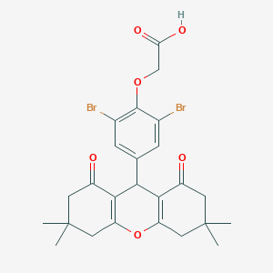 molecular formula C25H26Br2O6 B316254 [2,6-dibromo-4-(3,3,6,6-tetramethyl-1,8-dioxo-2,3,4,5,6,7,8,9-octahydro-1H-xanthen-9-yl)phenoxy]acetic acid 
